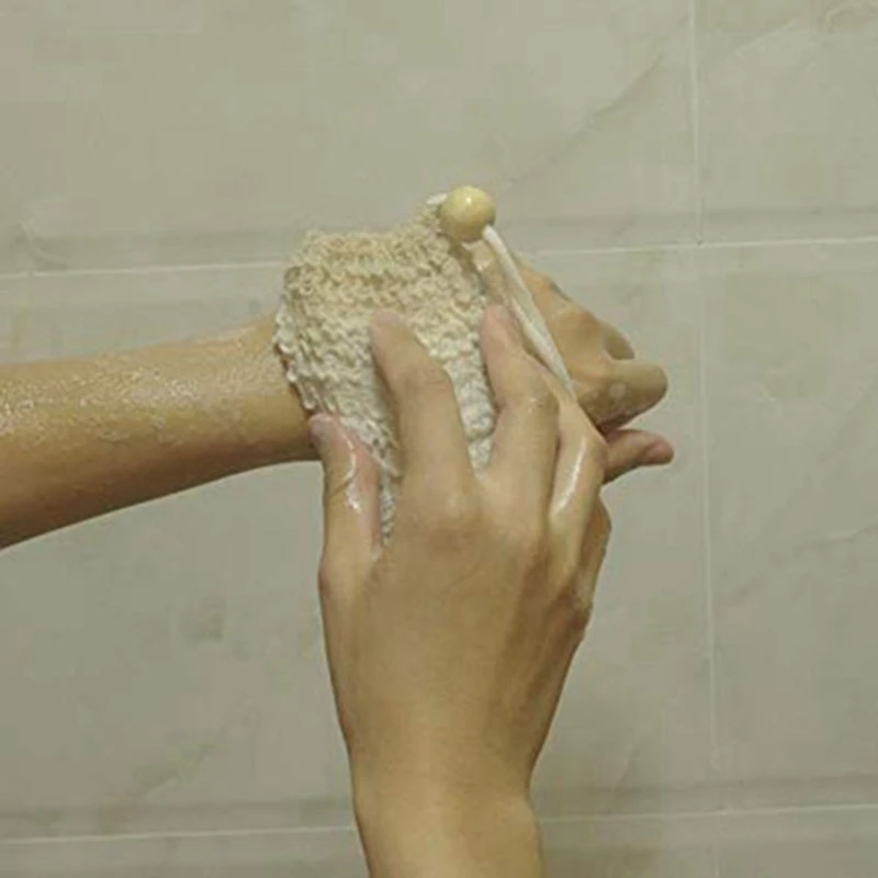 

Exfoliating Exfoliate Exfoliator Natural Sisal Ramie Mesh Soap Saver Soap Bag Soap Pouch with Drawstring and Wooden Bead