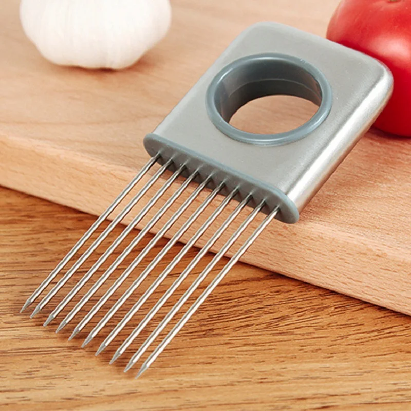 1Pc Kitchen Stainless Steel Onion Holder Slicer Tomato Cutter Gadgets Helpful Vegetable Tools
1Pc Kitchen Stainless Steel Onion Holder Slicer Tomato Cutter Gadgets Helpful Vegetable Tools
