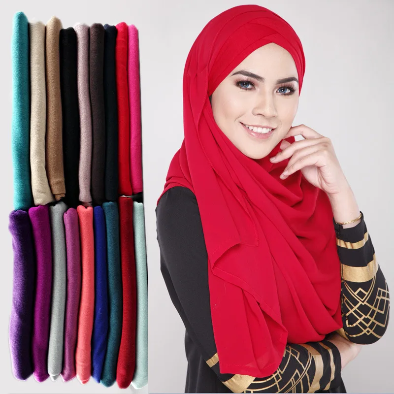 Новый хаки арабский многоцветный мягкий мусульманский трикотажный шарф на