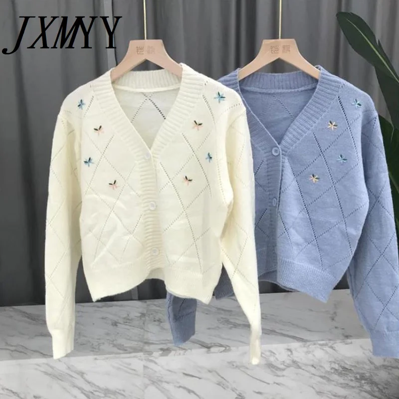 JXMYY 2021 Autumn And Winter New Small Floral Embroidery Knit Sweater Cute Style Loose Hollow Fashion Wild Wool Cardigan Women
JXMYY 2021 Autumn And Winter New Small Floral Embroidery Knit Sweater Cute Style Loose Hollow Fashion Wild Wool Cardigan Women