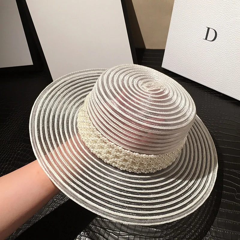 Women Summer Pearl Flat Top Hollow Summer Ladies Travel Vacation Concave Shape Foldable Beach Straw Hat Panama
Women Summer Pearl Flat Top Hollow Summer Ladies Travel Vacation Concave Shape Foldable Beach Straw Hat Panama