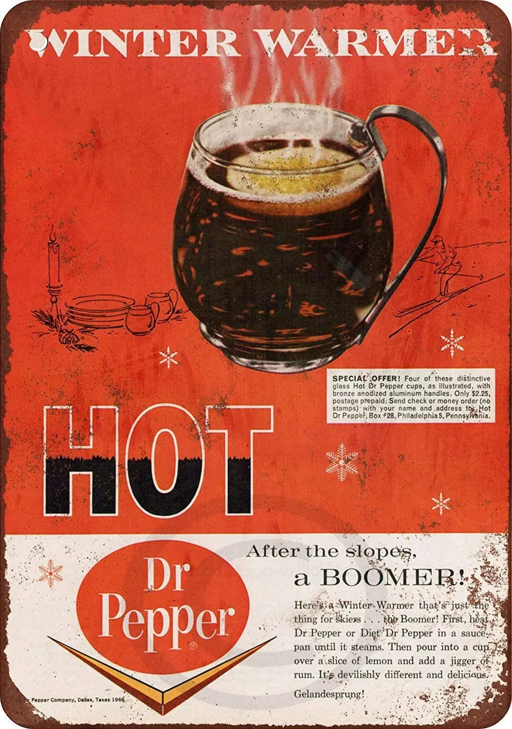 Metal Sign Wall Sign 1966 Popular Dr. Pepper and Rum Family Living Room Bedroom Art Poster Room Decoration Square Metal Sign
Metal Sign Wall Sign 1966 Popular Dr. Pepper and Rum Family Living Room Bedroom Art Poster Room Decoration Square Metal Sign