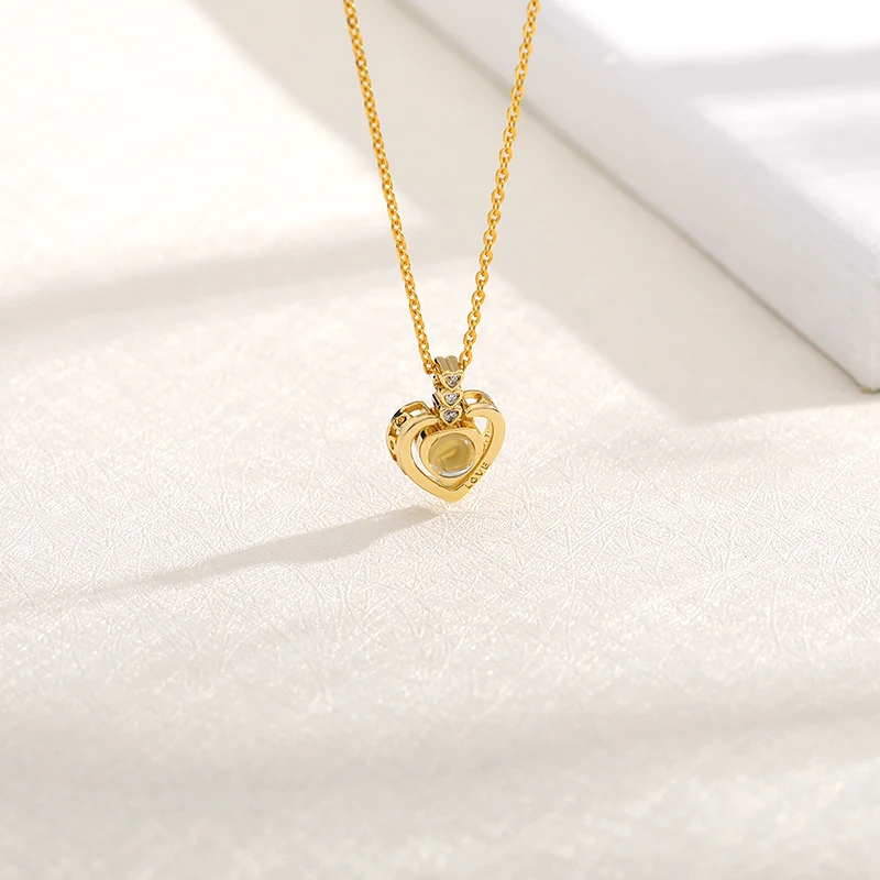 Rose Gold 100 Languages I Love You Projection Pendant Necklace for women Jewelry Love Memory Wedding Necklace Valentine's Day
Rose Gold 100 Languages I Love You Projection Pendant Necklace for women Jewelry Love Memory Wedding Necklace Valentine's Day