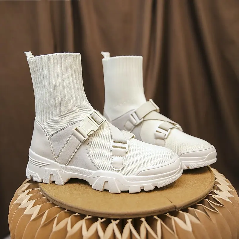 Knitted Elastic Boots Women New Autumn Winter British Wind Female High-top Boots Slip-On Female Sneakers Fashion Buckle Strap
Knitted Elastic Boots Women New Autumn Winter British Wind Female High-top Boots Slip-On Female Sneakers Fashion Buckle Strap
