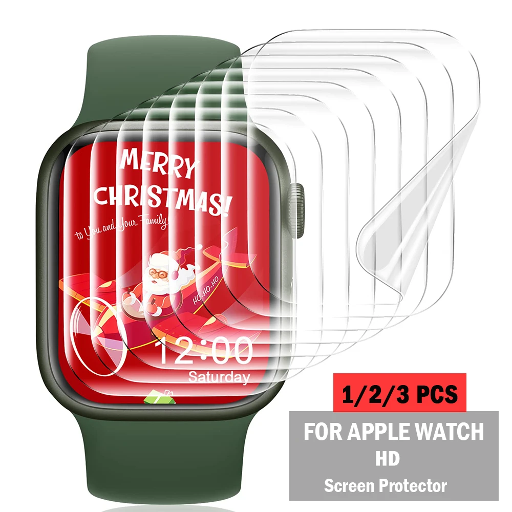 HD Film Screen Protector For Apple Watch 45mm 41mm 44mm 40mm 42mm 38mm (Not tempered Glass) iWatch series 7 6 5 4 3 Se | Наручные часы