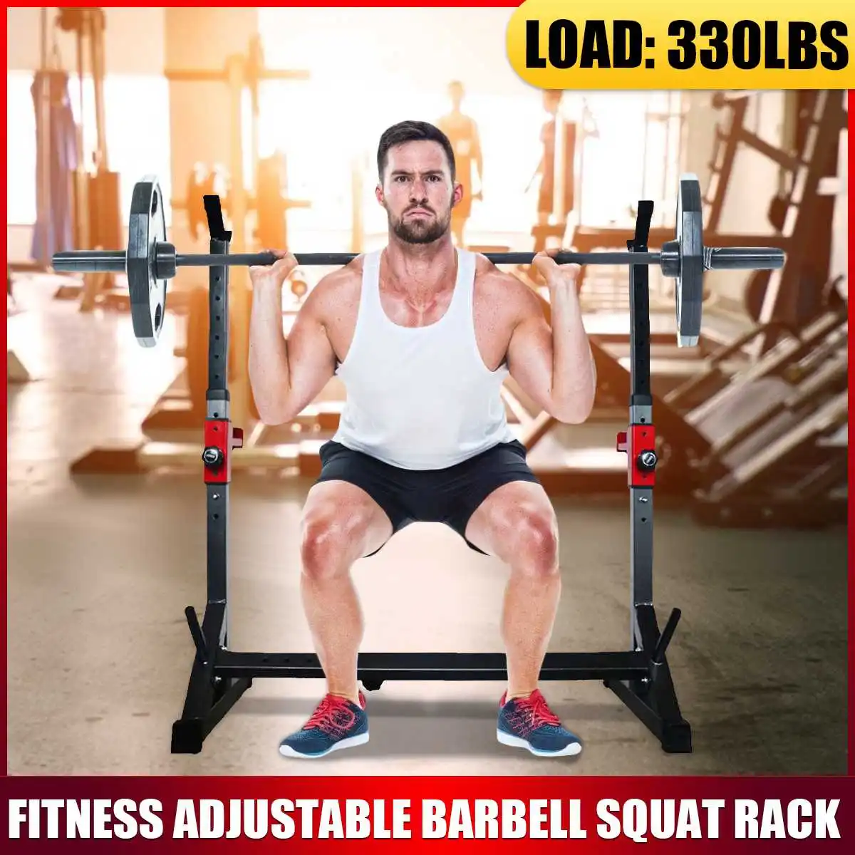 Multi-function Squat Rack Steel Dumbbell Rack Adjustable Height 83-163cm Barbell Rack Stand for Weight Bench Load Bearing 330lbs
Multi-function Squat Rack Steel Dumbbell Rack Adjustable Height 83-163cm Barbell Rack Stand for Weight Bench Load Bearing 330lbs