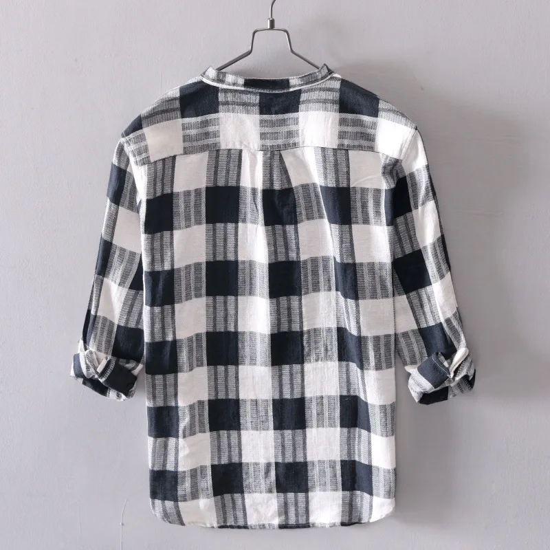 causal classical men's plaid shirts three quater sleeve stand collar linen cotton shirt men striped summer shirt for male 2021
causal classical men's plaid shirts three quater sleeve stand collar linen cotton shirt men striped summer shirt for male 2021