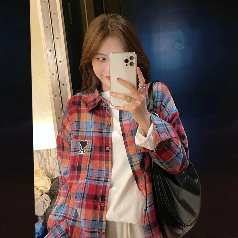 Plaid shirt ladies tops 2021 early spring new loose and thin long-sleeved bottoming shirt casual shirt jacket
Plaid shirt ladies tops 2021 early spring new loose and thin long-sleeved bottoming shirt casual shirt jacket