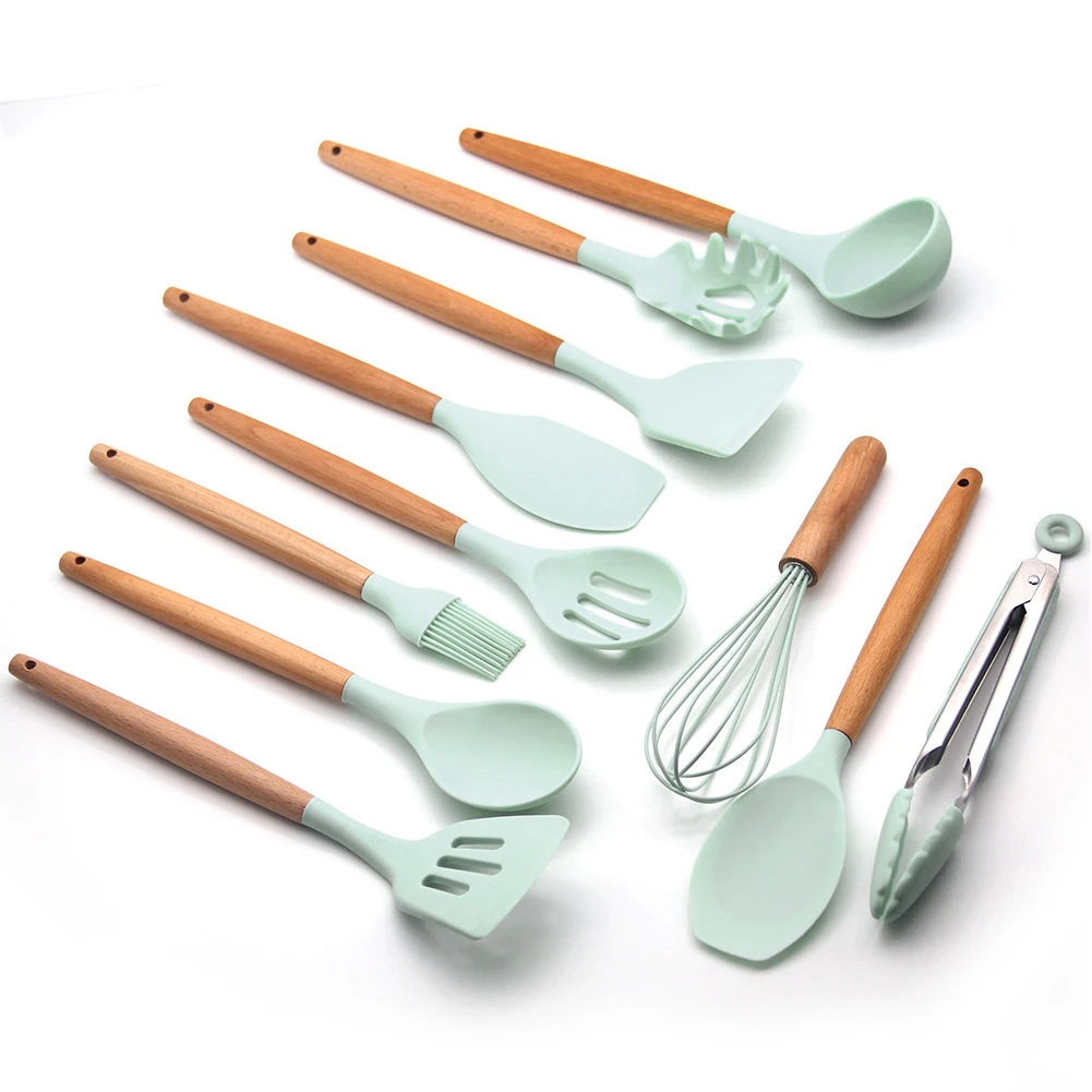 11pcs Kitchen Utensils Set Silicone Spatula Non Stick Home With Storage Barrel Soup Spoon Heat Resistant Restaurant Frying Tongs
11pcs Kitchen Utensils Set Silicone Spatula Non Stick Home With Storage Barrel Soup Spoon Heat Resistant Restaurant Frying Tongs