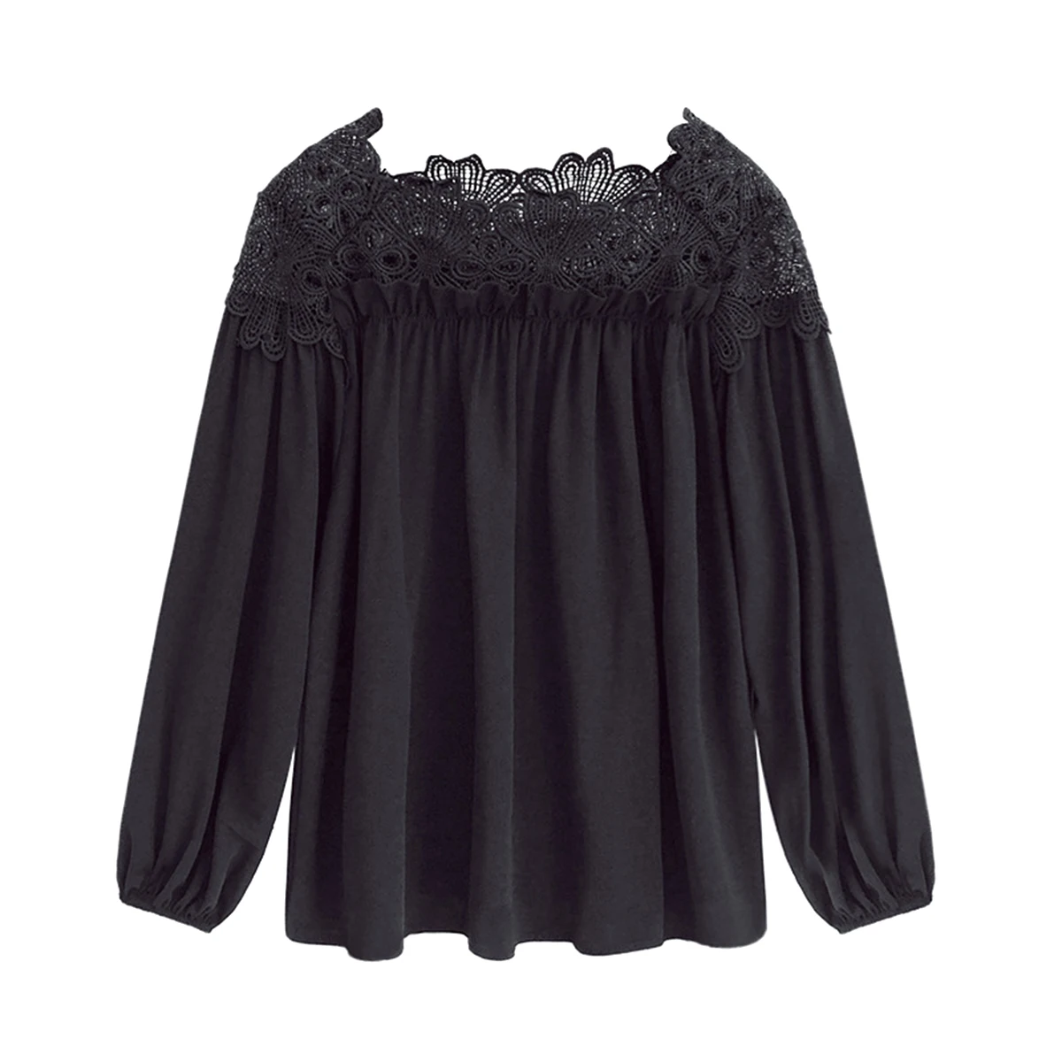 Loose Lace Patchwork Top Young Girls Fashion Solid Color Blouse Casual Style Clothes
Loose Lace Patchwork Top Young Girls Fashion Solid Color Blouse Casual Style Clothes