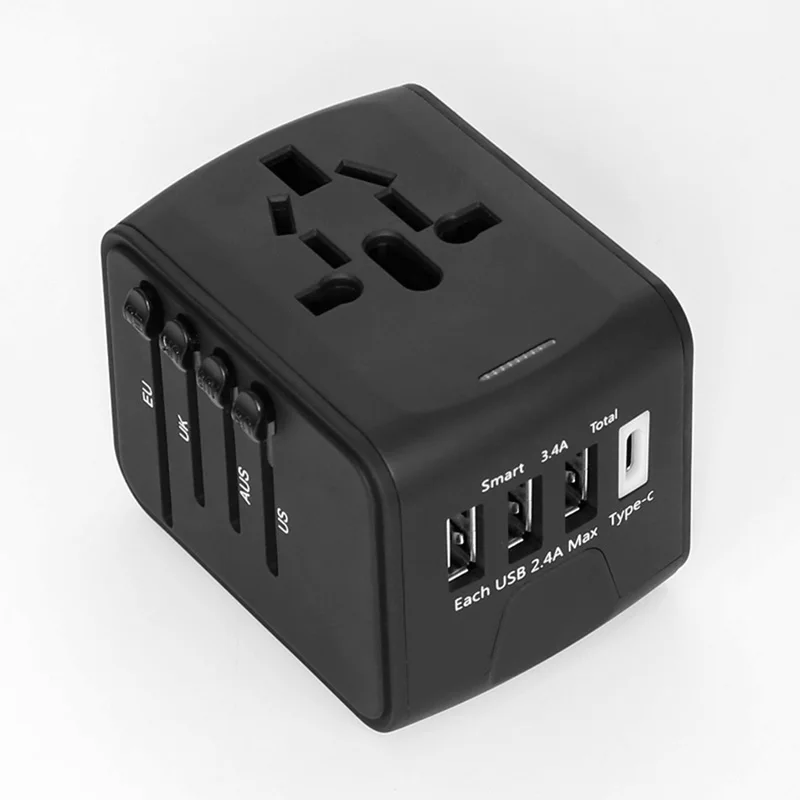Travel Adapter Socket International Universal Power Adapter with 6.3A 4 USB with Type-c Wall Charger for UK/EU/AU
Travel Adapter Socket International Universal Power Adapter with 6.3A 4 USB with Type-c Wall Charger for UK/EU/AU