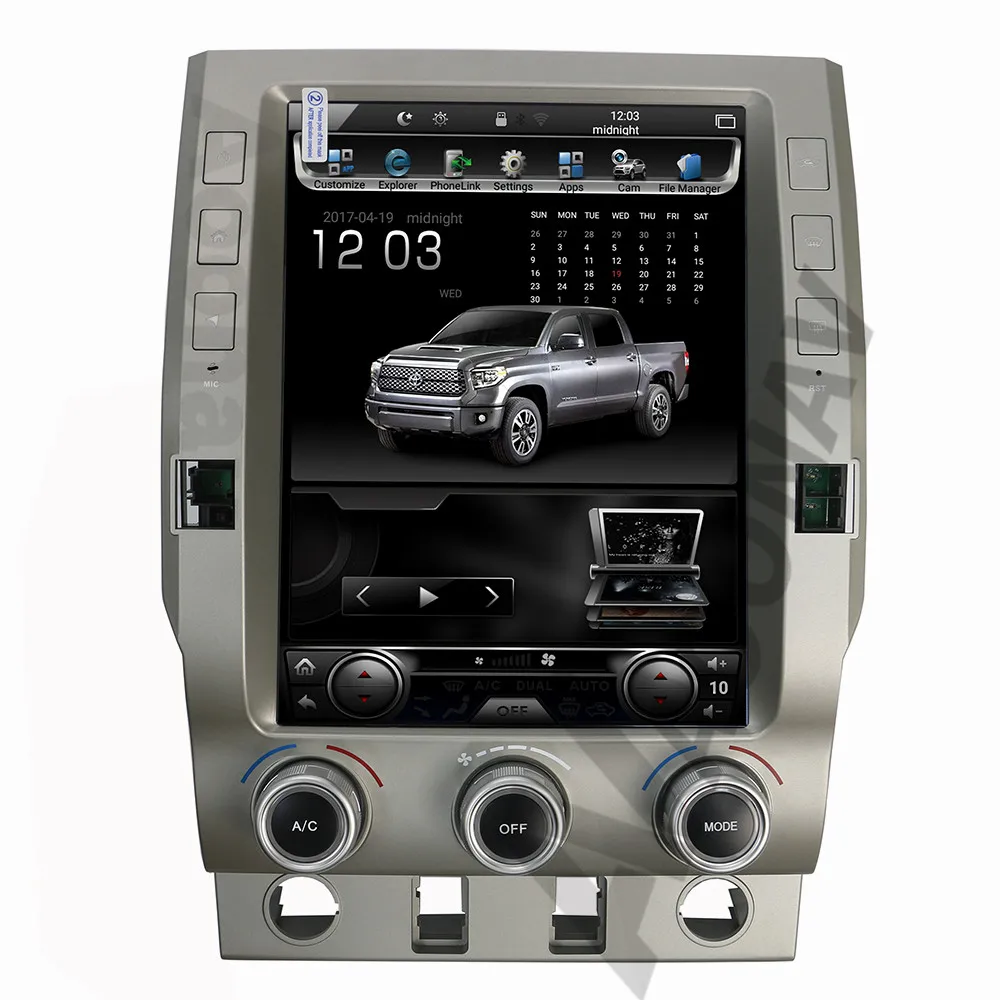 Tesla car Multimedia Player vertical screen GPS Navigation DSP CarPlay Radio For-Toyota Tundra 2014 - 2019 Audio Head unit
Tesla car Multimedia Player vertical screen GPS Navigation DSP CarPlay Radio For-Toyota Tundra 2014 - 2019 Audio Head unit