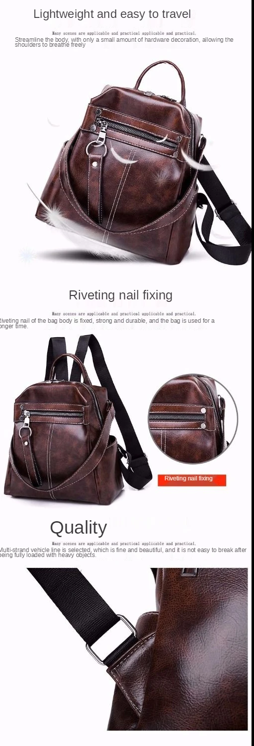 Multi purpose travel backpack 2021 new retro fashion sewing Backpack Bag PU leather bag
Multi purpose travel backpack 2021 new retro fashion sewing Backpack Bag PU leather bag