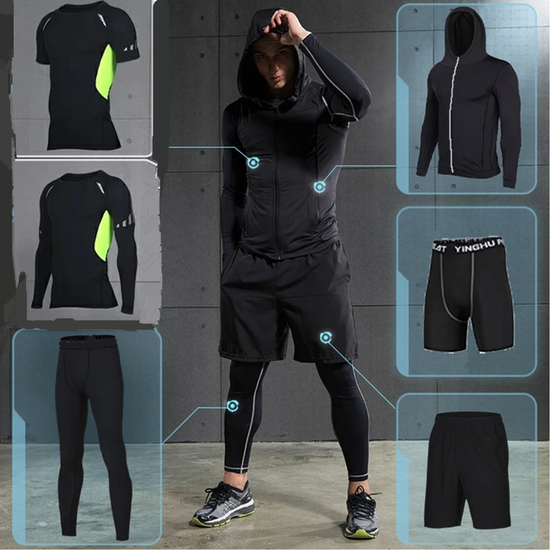 7PCS Men's Compression Sportswear 2021 Running Sports Suit Basketball Tights Clothes Gym Fitness Training Set Jogging Tracksuits
7PCS Men's Compression Sportswear 2021 Running Sports Suit Basketball Tights Clothes Gym Fitness Training Set Jogging Tracksuits