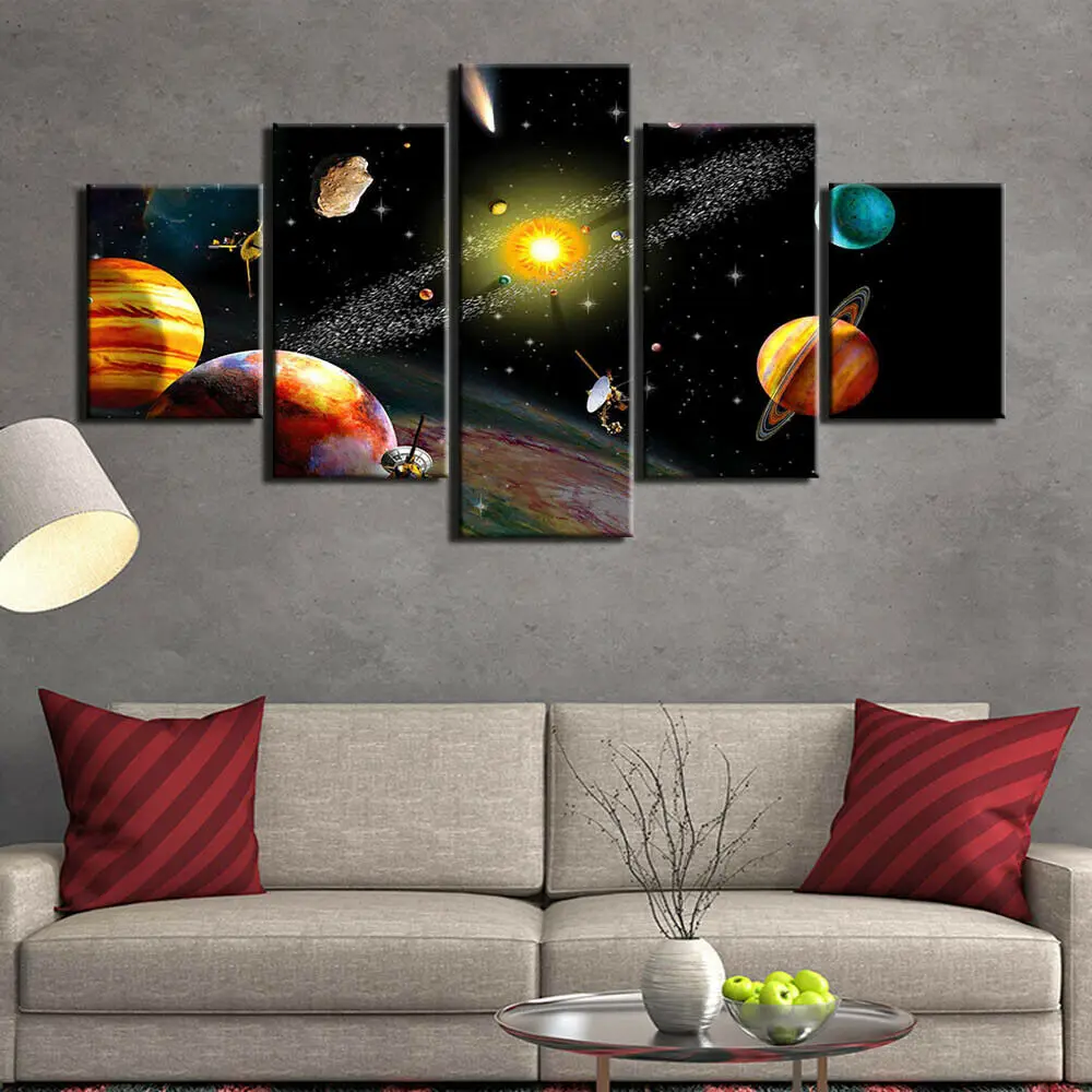 Explore Universe Space Poster Planets 5 Piece Canvas Picture Print Wall Art Canvas Painting Wall Decor for Living Room Framed
Explore Universe Space Poster Planets 5 Piece Canvas Picture Print Wall Art Canvas Painting Wall Decor for Living Room Framed