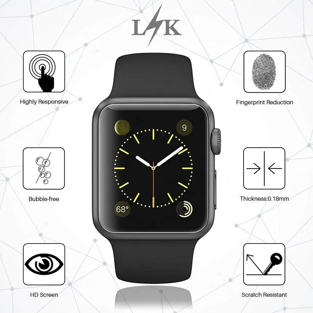 Защита экрана для Apple Watch 5 4 44 мм 40 9D полное покрытие от царапин защитная