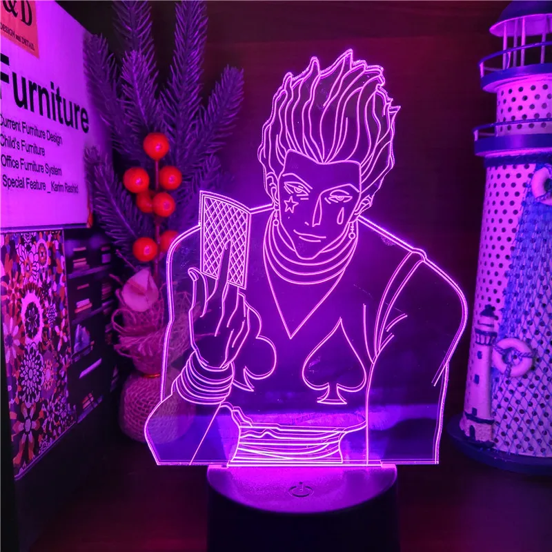 Hunter X Hunter Hisoka Anime 3D Lamp Decor Illusion Led Colorful Bedroom Visual Night Lights HXH Lighting Christmas Gift
Hunter X Hunter Hisoka Anime 3D Lamp Decor Illusion Led Colorful Bedroom Visual Night Lights HXH Lighting Christmas Gift