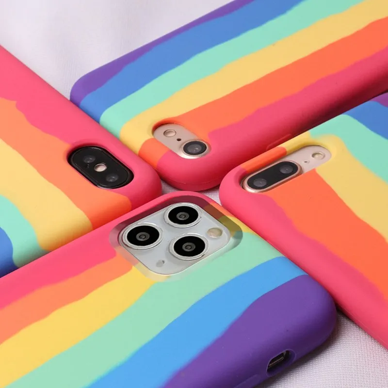 50pcs/lot Original Rainbow Color Case for Apple IPhone 12 Pro Max 11 7 8 Plus Mini XS MAX XR Brand Gradient Silicone Logo Cover
50pcs/lot Original Rainbow Color Case for Apple IPhone 12 Pro Max 11 7 8 Plus Mini XS MAX XR Brand Gradient Silicone Logo Cover