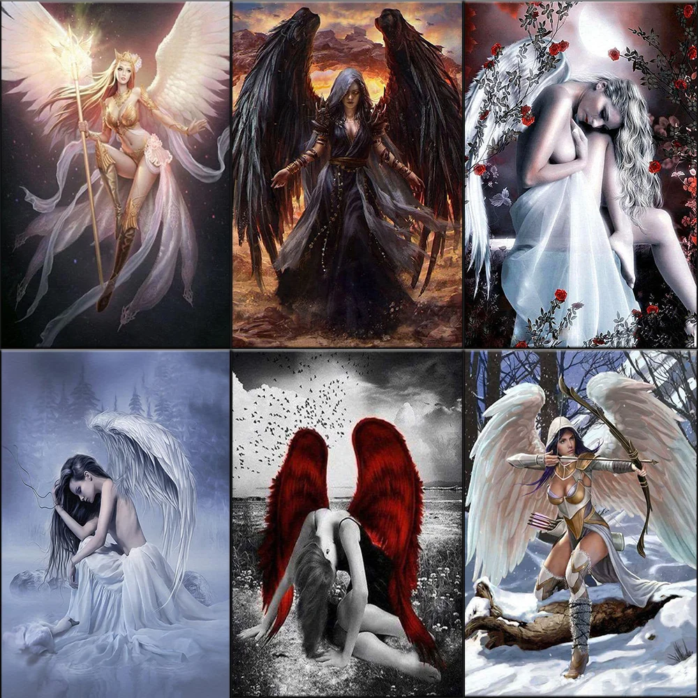 DIY 5D Poured Glue Diamond Painting Kits Scalloped Edge For Adults Black Angel And Beautiful Angel Wall Art Handcraft Home Decor
DIY 5D Poured Glue Diamond Painting Kits Scalloped Edge For Adults Black Angel And Beautiful Angel Wall Art Handcraft Home Decor