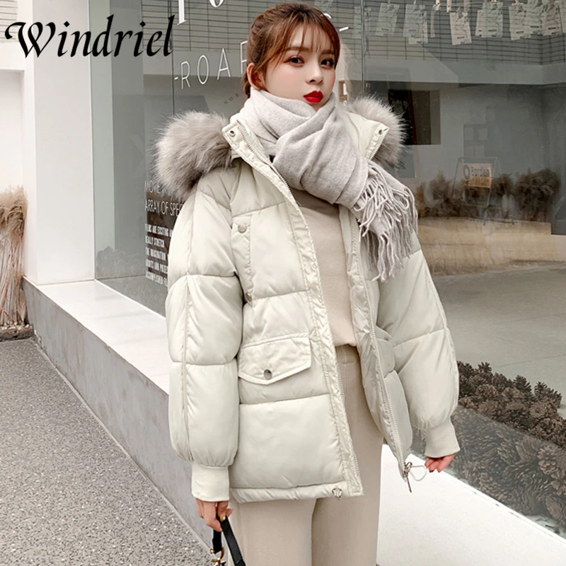 Зимнее пальто, женская утепленная парка с капюшоном, женская Свободная Повседневная зимняя куртка, верхняя одежда