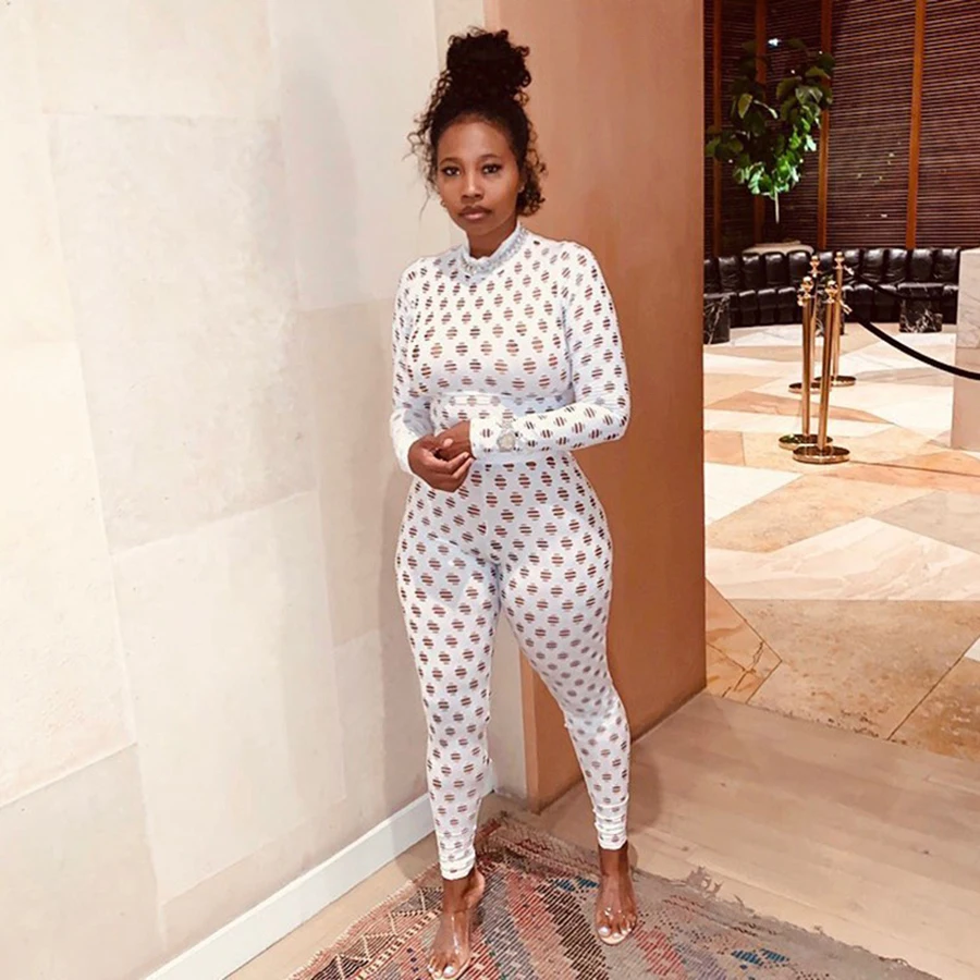 Yiallen See Through Hollow Out Sexy Zipper Jumpsuit Women 2020Turtleneck Net Plaid Hole Skinny Elastic Club Streetwear Rompers
Yiallen See Through Hollow Out Sexy Zipper Jumpsuit Women 2020Turtleneck Net Plaid Hole Skinny Elastic Club Streetwear Rompers