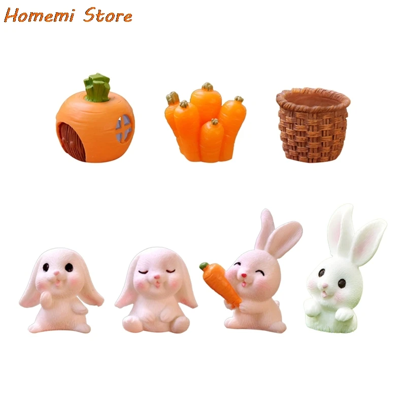 6pcs/set Lovely Rabbit Model Cartoon Animal Figurine Dollhouse Miniature Garden Decoration Resin Figurines
6pcs/set Lovely Rabbit Model Cartoon Animal Figurine Dollhouse Miniature Garden Decoration Resin Figurines