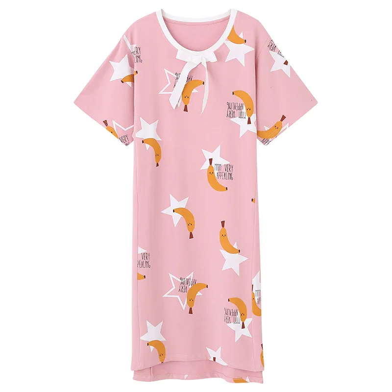 Spring and summer new women's short sleeve combed cotton nightdress medium length fresh lovely wind medium sleeve home clothes
Spring and summer new women's short sleeve combed cotton nightdress medium length fresh lovely wind medium sleeve home clothes