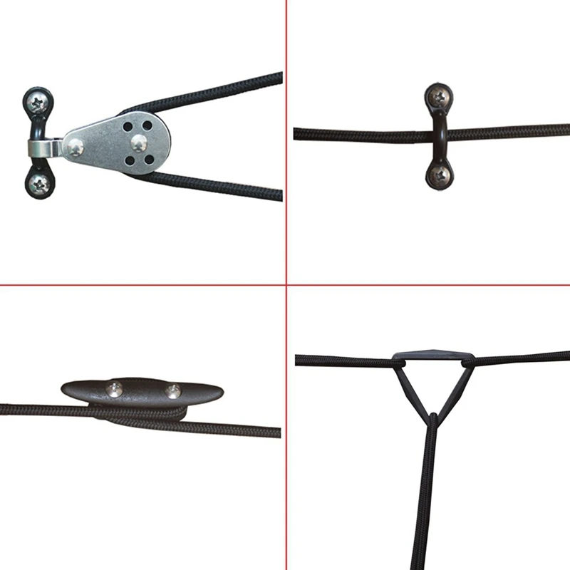 Hot!! 30ft Rope anchor trolley kit system that can Kayak Accessories Kayak Canoe Anchor Trolley Kit System Pulley Cleat Pad Rn