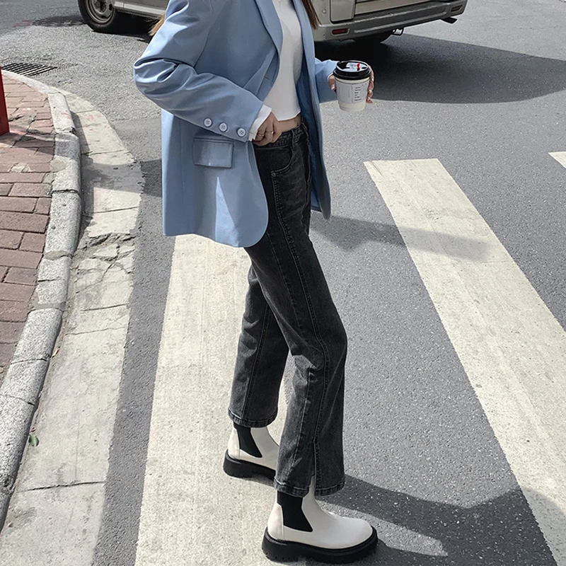 Осенне-зимние стройнящие универсальные прямые брюки с начесом в корейском ретро-стиле с высокой талией и широкими штанинами 
Осенне-зимние стройнящие универсальные прямые брюки с начесом в корейском ретро-стиле с высокой талией и широкими штанинами