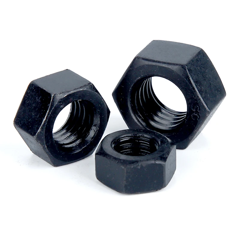 

Hexagon Hex Nuts M2 M2.5 M3 M4 M5 M6 M8 M10 M12 M14 M16 M18 M20 M22 M24 M27 M30 M36 black oxide carbon steel metric hex nuts