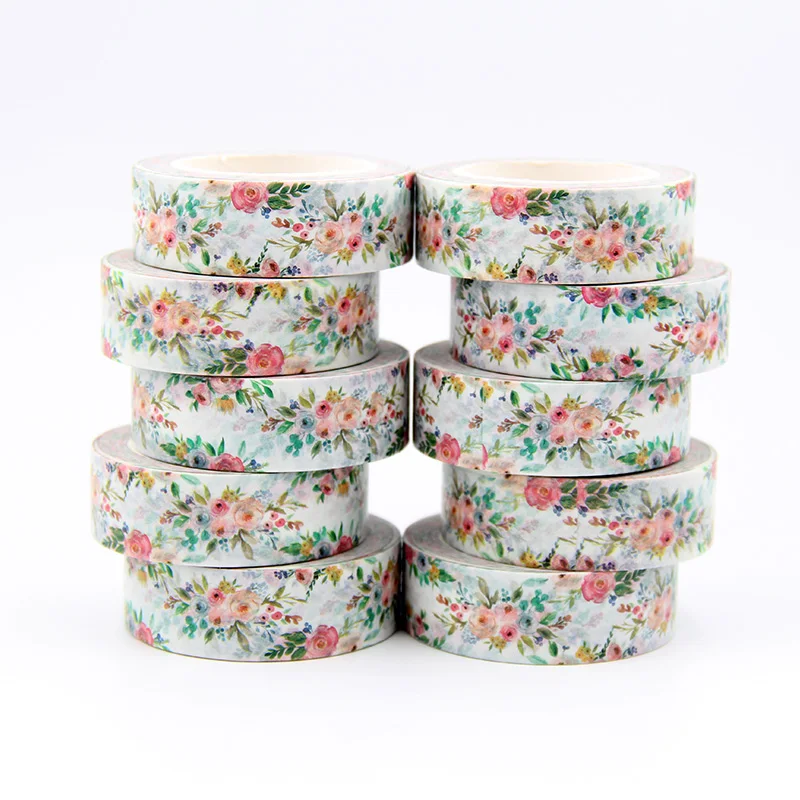 New 10pcs/set 15MM*10M Lovely Flowers Japanese Masking Washi Tape Decorative Adhesive Tape Scrapbooking Sticker Label Stationery
New 10pcs/set 15MM*10M Lovely Flowers Japanese Masking Washi Tape Decorative Adhesive Tape Scrapbooking Sticker Label Stationery