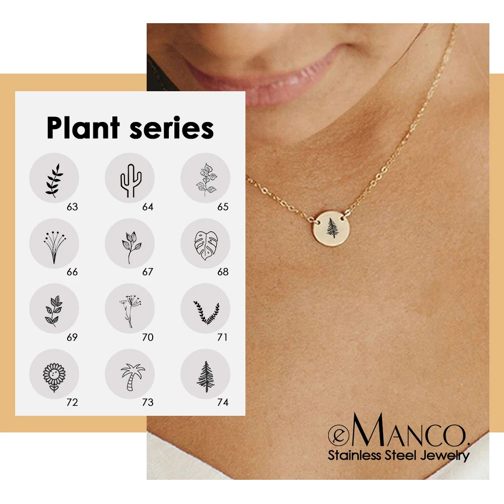 e-Manco Laser Engraved Plant Leaf Sunflower Necklace Stainless Steel Tree Pendants Choker Necklace Trendy Women Jewelry
e-Manco Laser Engraved Plant Leaf Sunflower Necklace Stainless Steel Tree Pendants Choker Necklace Trendy Women Jewelry