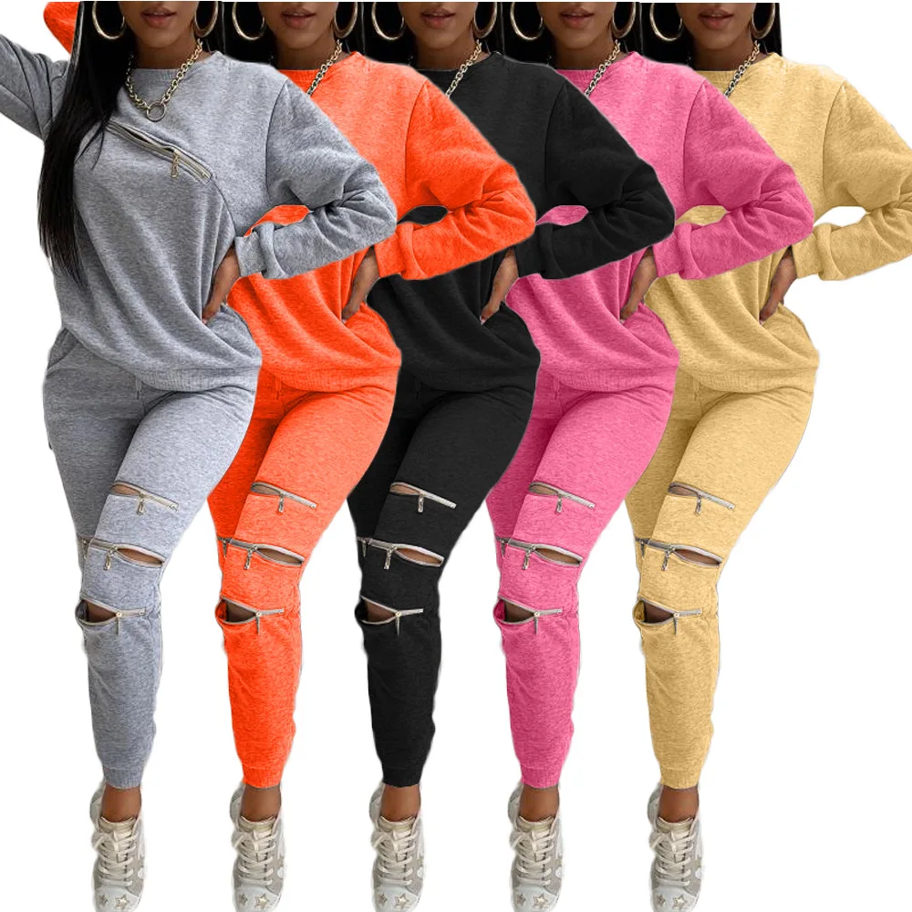 S-2xl Personalized Zipper Design Female 2 Two Piece Set Women Outfits Sweatshirt Pants Suit Matching Sets Wholesale Dropshipping
S-2xl Personalized Zipper Design Female 2 Two Piece Set Women Outfits Sweatshirt Pants Suit Matching Sets Wholesale Dropshipping