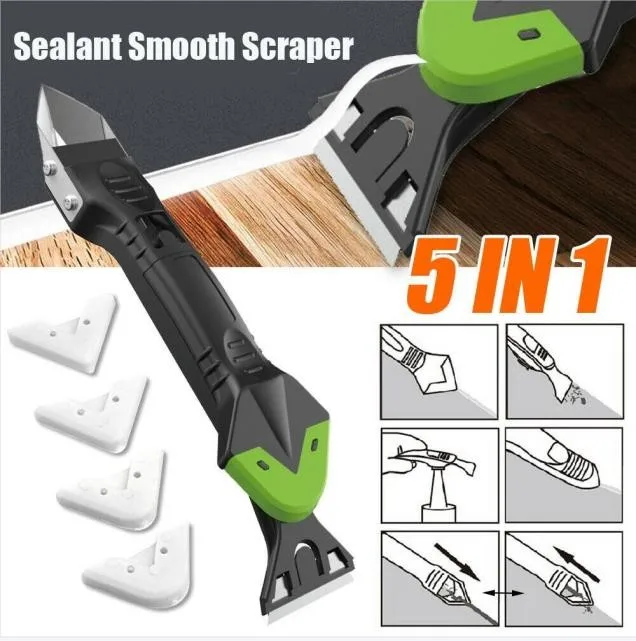 5 In 1 Caulking Tool Sealant Angle Scraper Silicone Pad Clean Makeup Remover Tool Grout Caulk Kit Set Remover Instrument New
5 In 1 Caulking Tool Sealant Angle Scraper Silicone Pad Clean Makeup Remover Tool Grout Caulk Kit Set Remover Instrument New