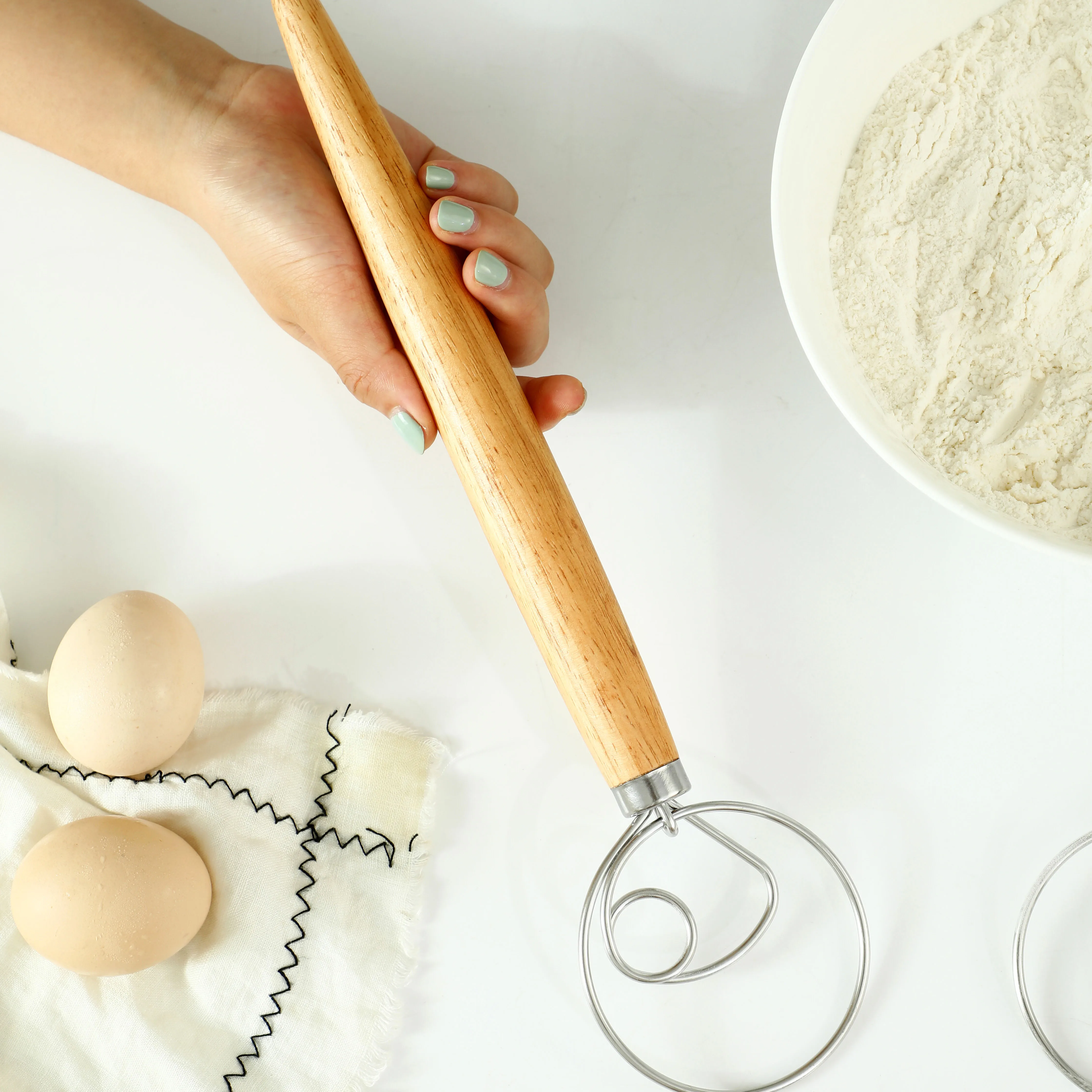 Stainless Steel Flour Dough Mixer Manual Whisk Household Baking Mixing Rod
Stainless Steel Flour Dough Mixer Manual Whisk Household Baking Mixing Rod