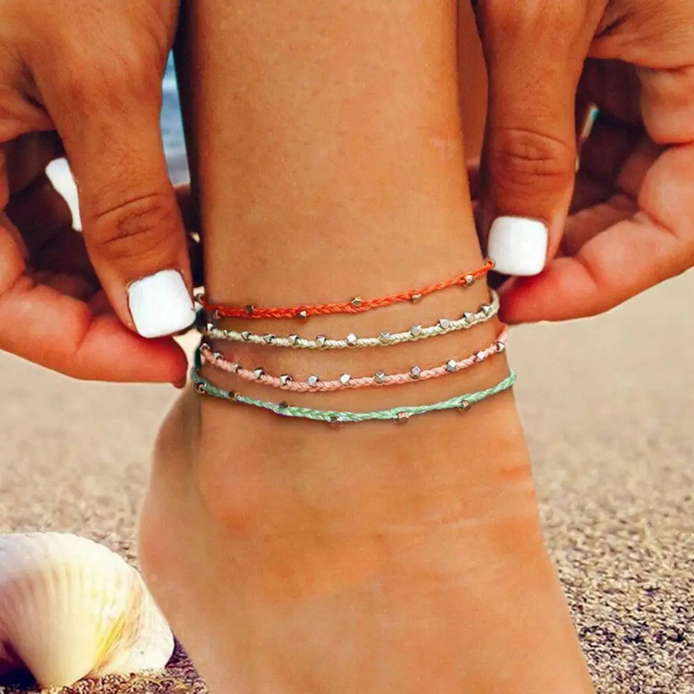 Creative Color Waterproof Wax Thread Braided Anklet Wax Bead Anklet Creative Mixed Faceted Anklet Braided Thread Alloy T0S3 
Creative Color Waterproof Wax Thread Braided Anklet Wax Bead Anklet Creative Mixed Faceted Anklet Braided Thread Alloy T0S3