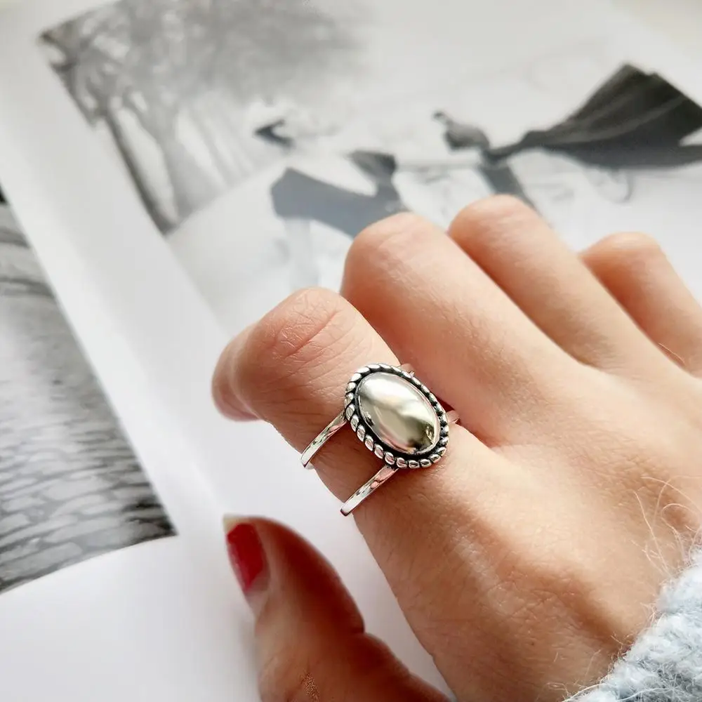 Kinel S925 Sterling Silver Jewelry an Simple opening Color stone ring female personality Simple temperament wild retro matte
Kinel S925 Sterling Silver Jewelry an Simple opening Color stone ring female personality Simple temperament wild retro matte