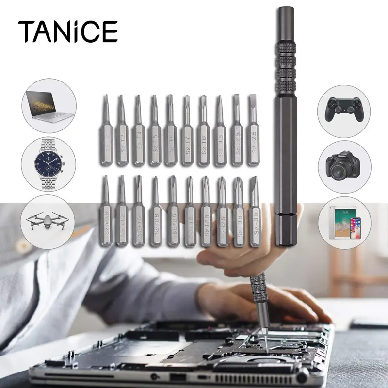 Набор прецизионных отверток TANiCE 21 в 1, запатентованный Расширенный инструмент S2, набор инструментов для ремонта головки Flathead Phillips Torx
Набор прецизионных отверток TANiCE 21 в 1, запатентованный Расширенный инструмент S2, набор инструментов для ремонта головки Flathead Phillips Torx