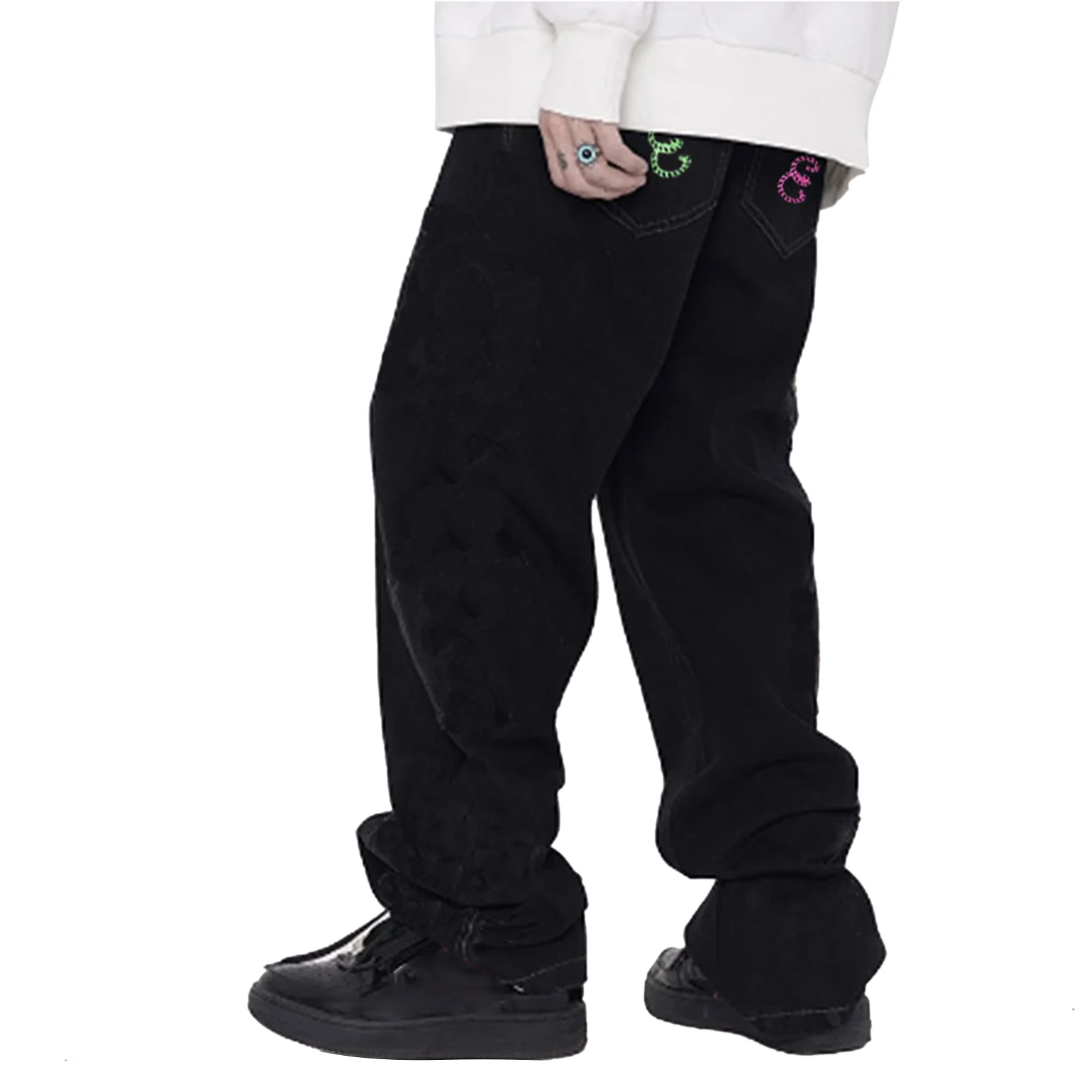 Men Jeans Number Print High Waist Trousers Straight-Leg Long Pants for Spring Fall
Men Jeans Number Print High Waist Trousers Straight-Leg Long Pants for Spring Fall