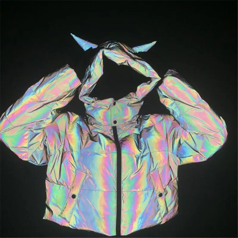 Fashion Reflective Parka Coats Lady Warm Winter Long Sleeves Hooded Short Jackets Casual Thicken Female Outwear Zipper Tops Wear
Fashion Reflective Parka Coats Lady Warm Winter Long Sleeves Hooded Short Jackets Casual Thicken Female Outwear Zipper Tops Wear