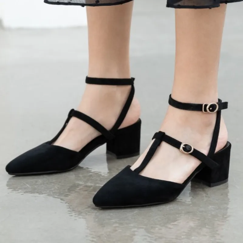 Fanyuan Ankle Strap High Heel Pumps Women Shoes Pointed Toe Thick Heels Buckle Footwear Lady Summer Female Shoes Black Size 43
Fanyuan Ankle Strap High Heel Pumps Women Shoes Pointed Toe Thick Heels Buckle Footwear Lady Summer Female Shoes Black Size 43