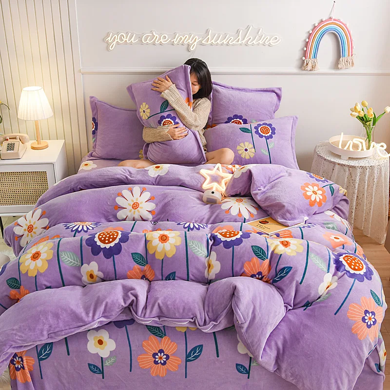 XULE Bedding Set Winter Thickened Milk Velvet Sheets for Children and Adults Bed Linen Quilt Cover Plush Warm Cartoon Printing
XULE Bedding Set Winter Thickened Milk Velvet Sheets for Children and Adults Bed Linen Quilt Cover Plush Warm Cartoon Printing
