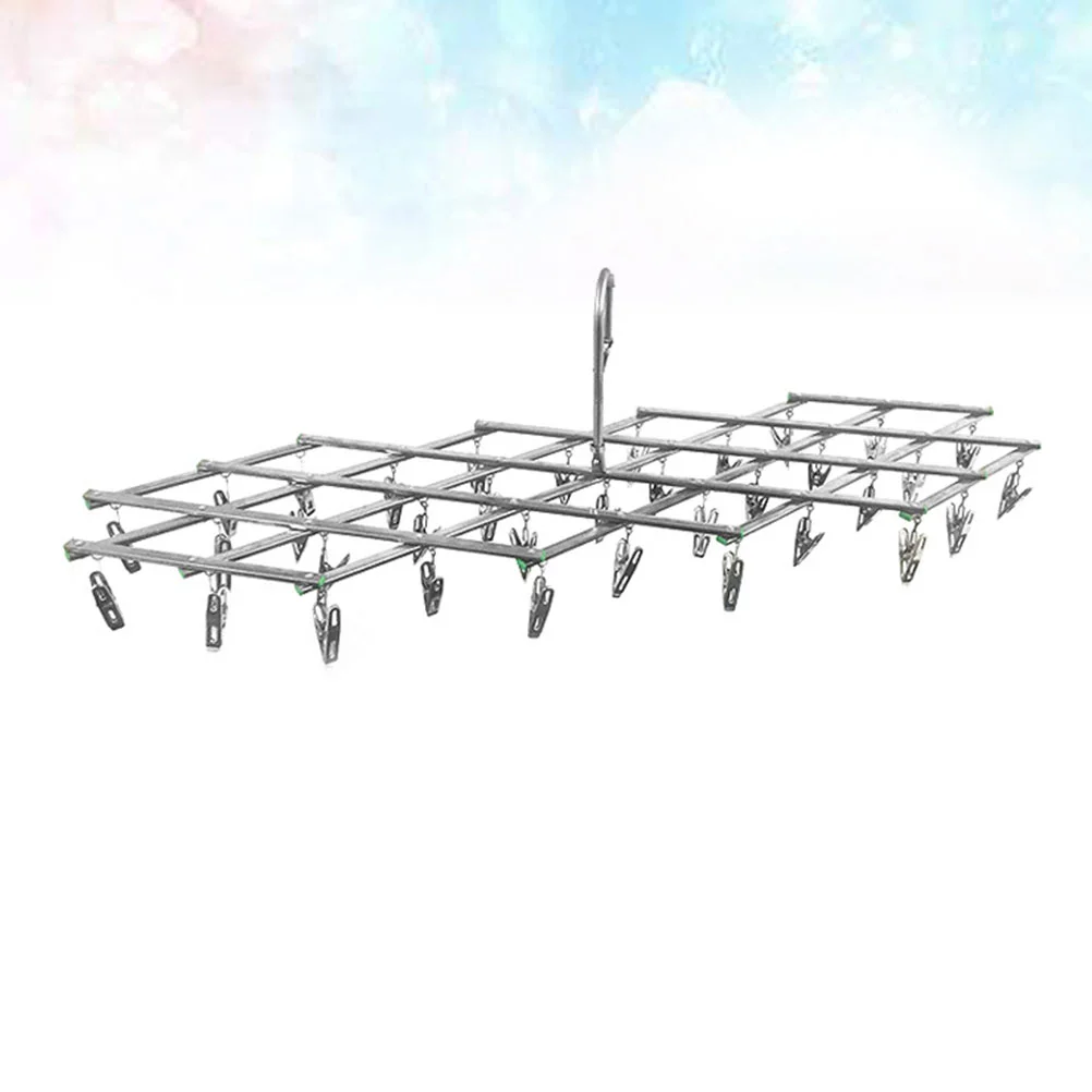 Stainless Steel Clothes Hanger Foldable Hangers Hook Anti-Skid Drying Rack with 35pcs Clips for Home Laundry Bedroom
Stainless Steel Clothes Hanger Foldable Hangers Hook Anti-Skid Drying Rack with 35pcs Clips for Home Laundry Bedroom