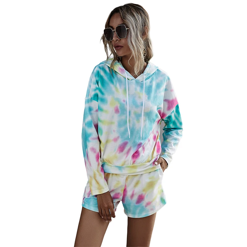 Chifirena Casual Tie Dye Tracksuit Women 2020 Hooded Tops and Loose Shorts Two Piece Set Autumn Workout Sportwear Suit Fashion
Chifirena Casual Tie Dye Tracksuit Women 2020 Hooded Tops and Loose Shorts Two Piece Set Autumn Workout Sportwear Suit Fashion