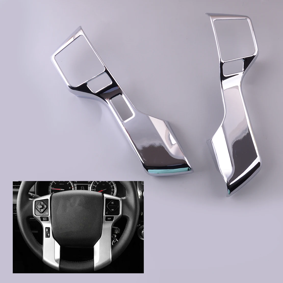 2Pcs ABS Chrome Steering Wheel Cover Trim Moulding Bezel Fit For Toyota Tacoma 2016 2017 2018 2019 2020
2Pcs ABS Chrome Steering Wheel Cover Trim Moulding Bezel Fit For Toyota Tacoma 2016 2017 2018 2019 2020