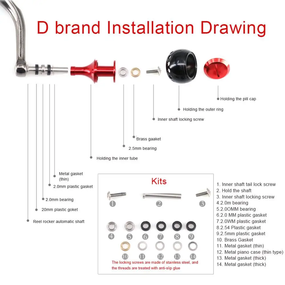 Modification of Fishing Reel to All-metal Grip Ball All-metalgrip Fit for S/D/A Brand Spinning Wheel Crank Handle Rocker Arm
Modification of Fishing Reel to All-metal Grip Ball All-metalgrip Fit for S/D/A Brand Spinning Wheel Crank Handle Rocker Arm