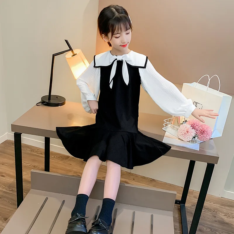Kids Dress for Girls Spring Autumn Long Sleeve Patchwork Dresses Preppy Style Children Clothes Girls 4 5 6 8 10 12 Years
Kids Dress for Girls Spring Autumn Long Sleeve Patchwork Dresses Preppy Style Children Clothes Girls 4 5 6 8 10 12 Years