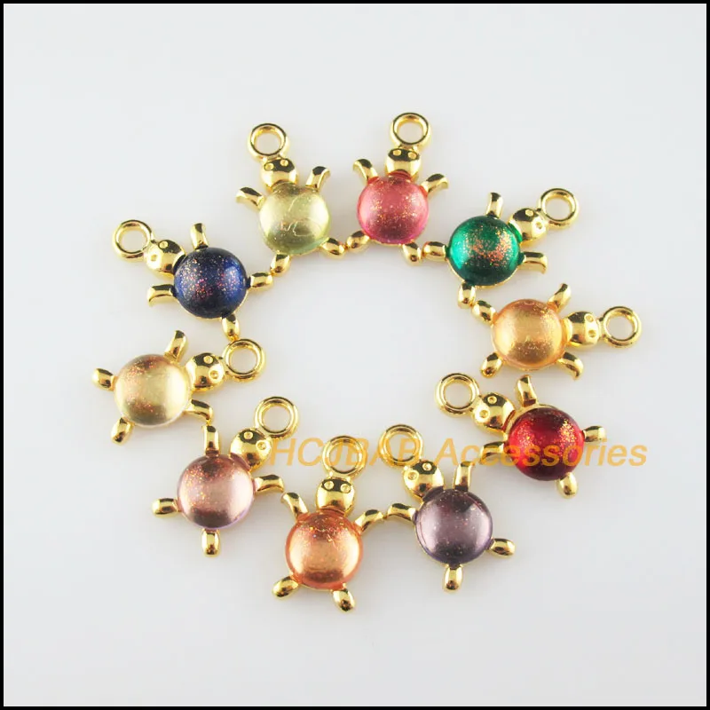 10Pcs Gold Color Animal Tortoise Mirage Mixed Resin Charms Pendants 14x23mm
10Pcs Gold Color Animal Tortoise Mirage Mixed Resin Charms Pendants 14x23mm