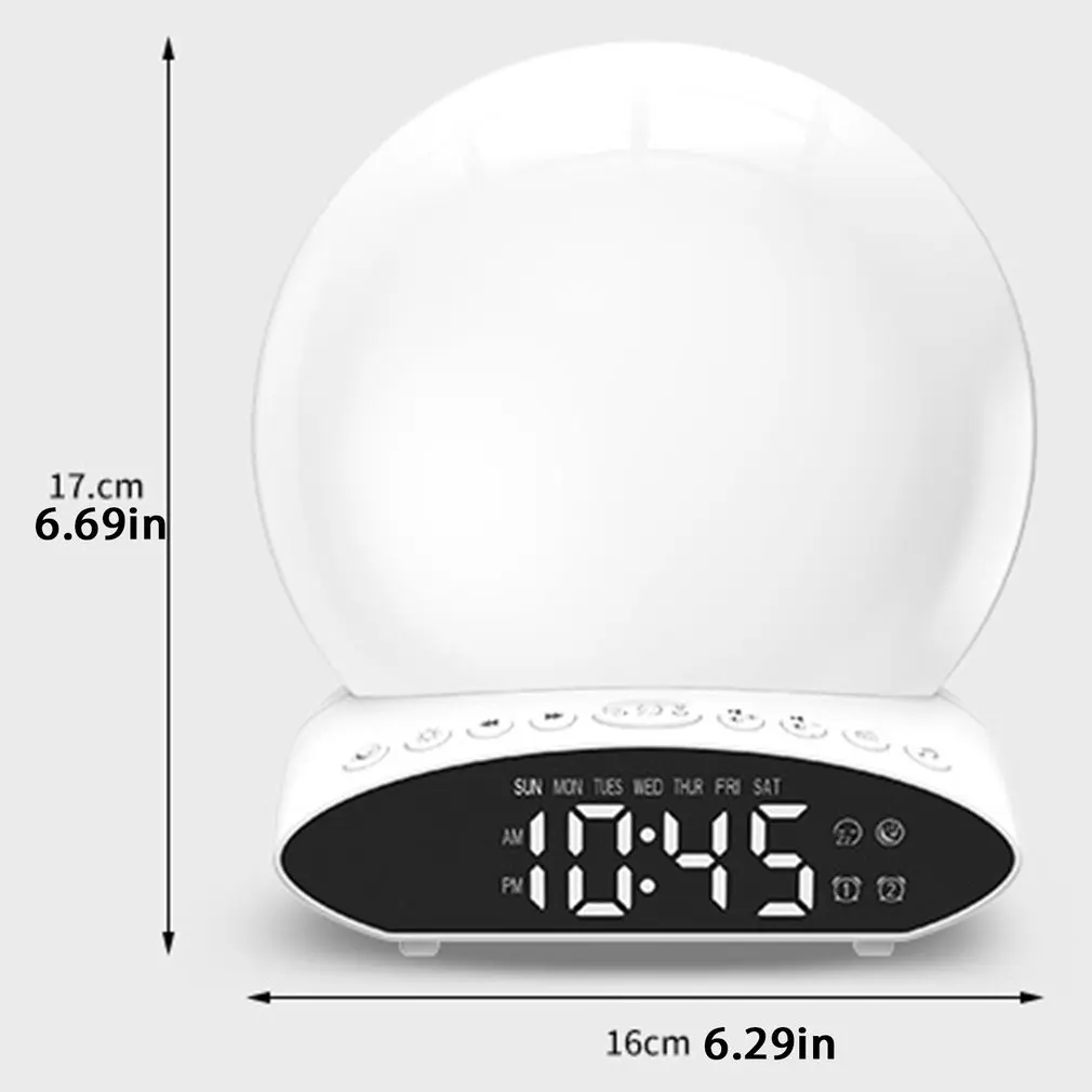 Wake Up Light Led Alarm Clock Dual Alarm Clocks Snooze Function 7 Colorful Atmosphere Lamp With Fm Radio
Wake Up Light Led Alarm Clock Dual Alarm Clocks Snooze Function 7 Colorful Atmosphere Lamp With Fm Radio