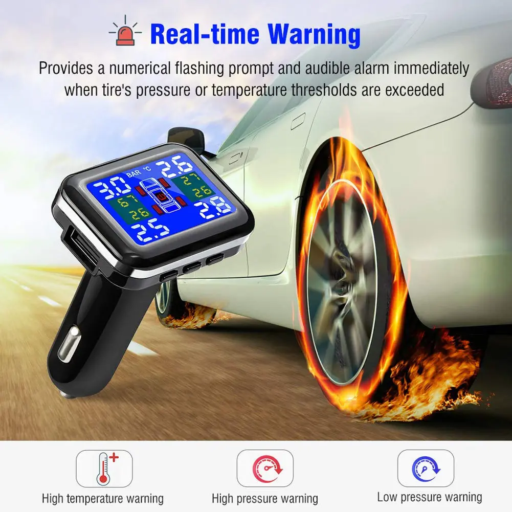 2019 Car Tire Pressure Monitor System Wireless Real-time LCD Display Alarm with 4pcs External Sensor CSL88
2019 Car Tire Pressure Monitor System Wireless Real-time LCD Display Alarm with 4pcs External Sensor CSL88